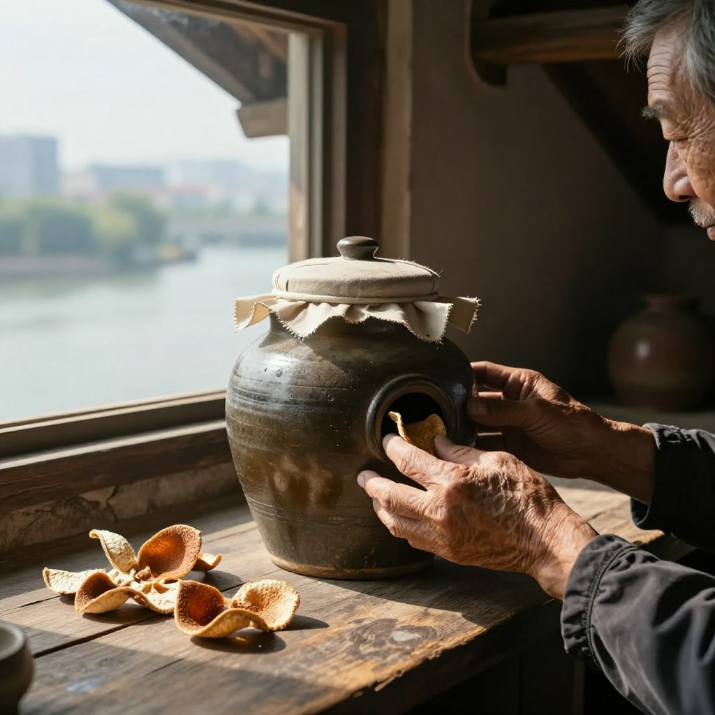 清代老陶瓮藏十年皮：每年秋分翻曬一次